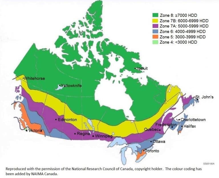 insulation recommendation map